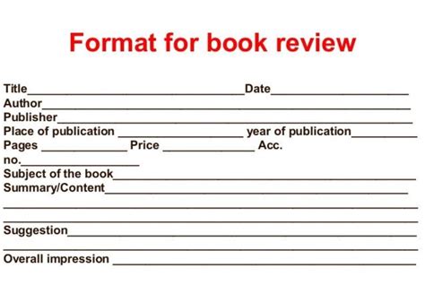Image result for Book Review Paper Format