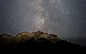 Wallpaper mountain, night, snow, starry sky, dark hd, picture, image
