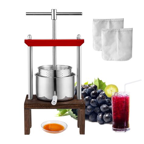 KFFKFF Fruit Wine Press Manual Press for Wine Making 0.53 Gal/2L ...