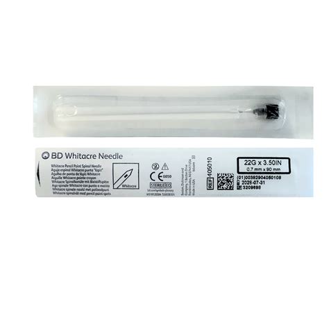 AGUJA BD WHITACRE NEEDLE PARA ANESTESIA 22 G X 3.50 IN – Zafir Medical ...