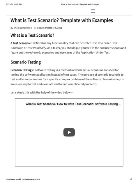 Image result for Scenario Testing Examples