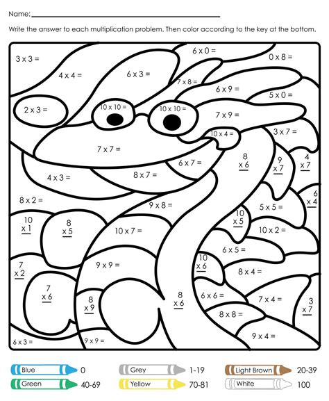 Multiplication Coloring Worksheets - 10 Free PDF Printables | Printablee | 4th grade math ...