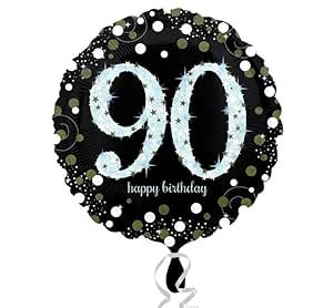 REVAACO Sparkling Birthday 90th Holographic Foil Balloon 45cm Each ...