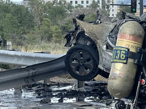 1 killed in EV crash, fire that closed I-25 north | FOX31