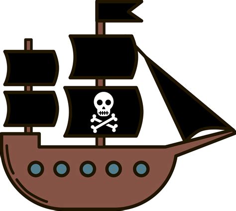 Pirate Ship, Flag, Crew, Map, Nautical PNG