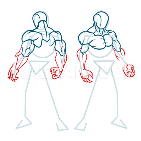 How To Draw Muscles, Drawing, Step by Step, by KingTutorial - DragoArt