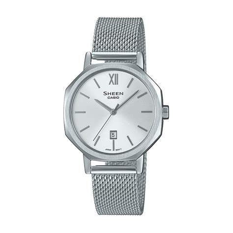 Buy Casio Women Stainless Steel Analog White Dial Watch-She-4554M-7Audf ...