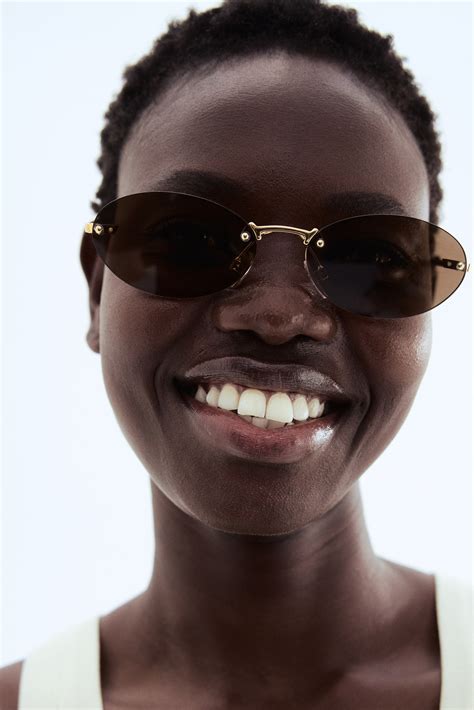 Women's Brown Oval sunglasses | H&M IN