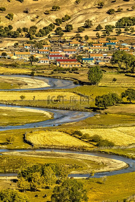 河边村庄图片,农村风景图小河边,乡村河边的风景图片_大山谷图库