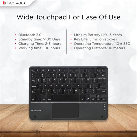 Universal Keyboard Folio Case with Trackpad for iPad 10 to 11" Tablets ...