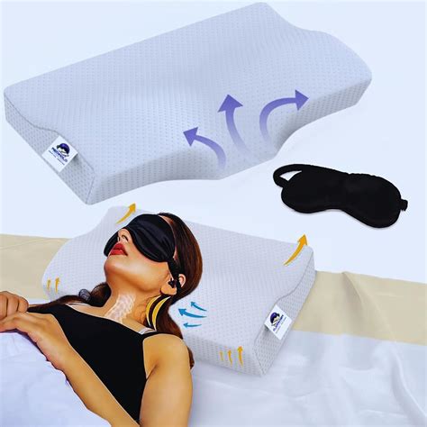 MEDIMOLD Memory Foam Pillow For Neck Pain | Free Eye Mask | 1-Year ...