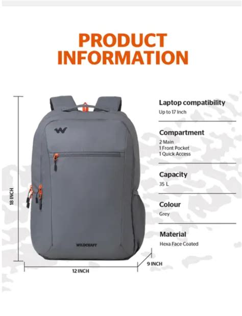 Wildcraft Ranger 35L Laptop Backpack Grey – Up to 17" | 20% Off – Totiso