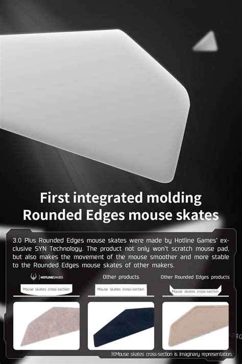 Buy 2Sets Hotline Games 3.0 Plus Rounded Curved Edges Mouse Feet Skates ...