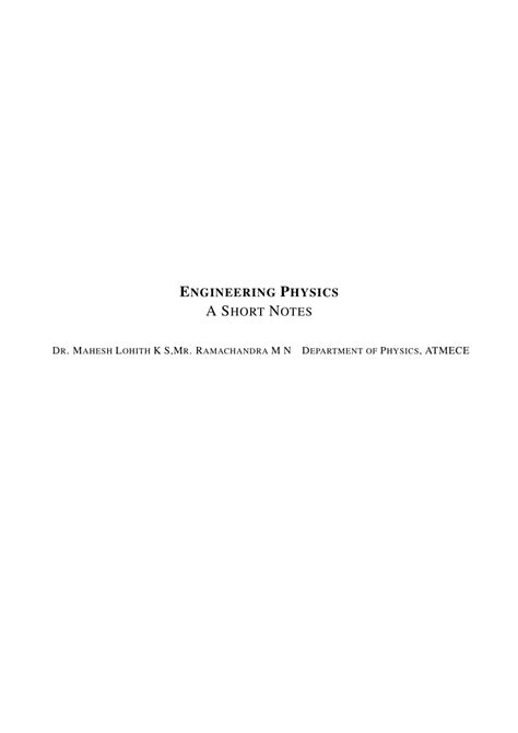Image result for Engineering Physics Notes