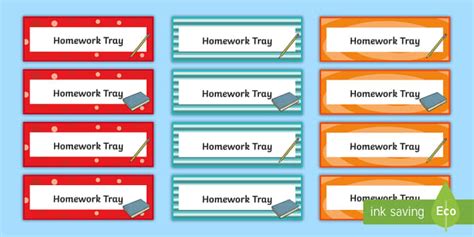 Homework Tray Labels (teacher made) - Twinkl