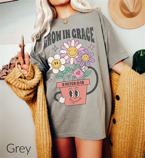 Christian Graphic Tees Christian Shirts Grow in Grace Shirt - Etsy