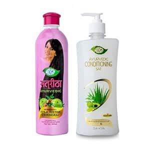 Khadi Meghdoot Combo Pack of Satreetha Shampoo 400ml with Amla, Reetha ...