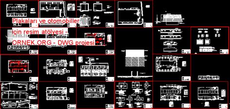 Resim Atölyesi Dwg Projesi - Autocad Projeler