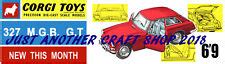 Buy Corgi Toys 327 MGB GT 1967 Poster Streamer Advert Leaflet Shop Sign ...