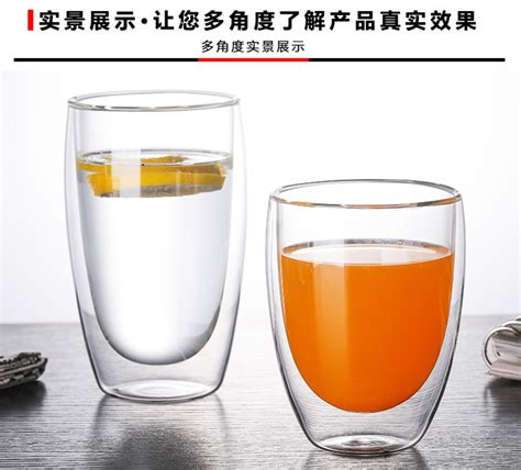 厂家定制双层玻璃杯办公茶杯厚底水晶杯商务高档水杯礼品广告批发-阿里巴巴