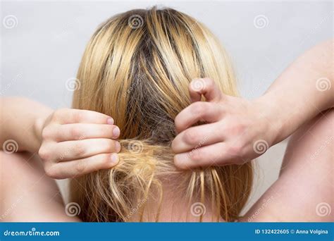 Woman is Trying To Untangle a Hair Tuft Stock Image - Image of young ...