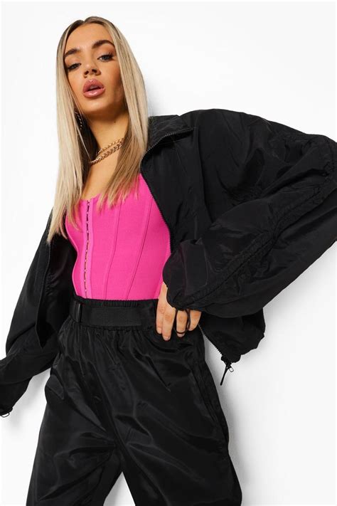 Ruched Sleeve Windbreaker | boohoo UK