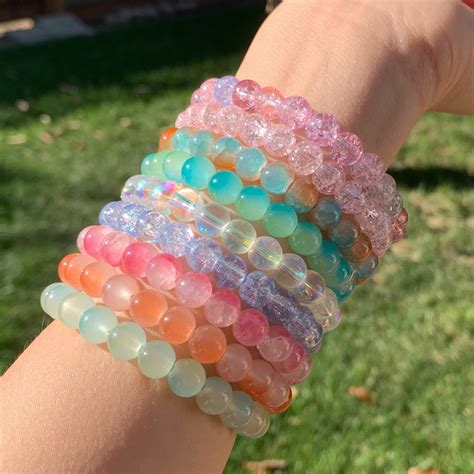 beaded bracelet | Pretty bracelets, Crystal bead jewelry, Girly bracelets