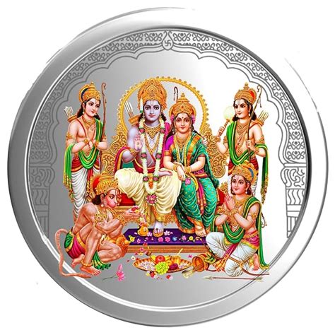 999 Pure Silver Ram Darbar Coin With Ayodhya Ram Mandir- Hallmarked ...
