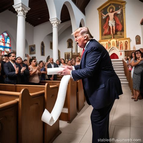 Donald Trump Throwing Toilet Paper at Puerto Rican People | Stable Diffusion Online