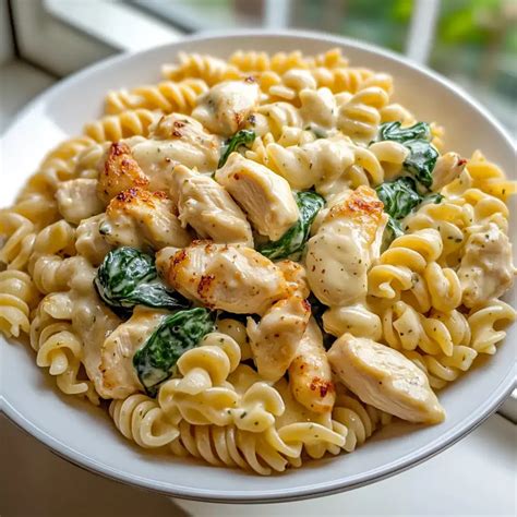 Chicken and Spinach Alfredo Pasta - Home Style Cooks