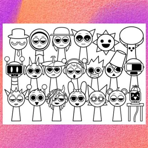 Buy Sprunki Coloring Page 1 PNG and 1 PDF A4 Size for Personal Use Only ...