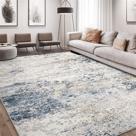 Area Rug Living Room Rugs - 9x12 Abstract Large Soft Indoor Washable ...