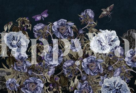 blooming night flowers wallpaper | Happywall