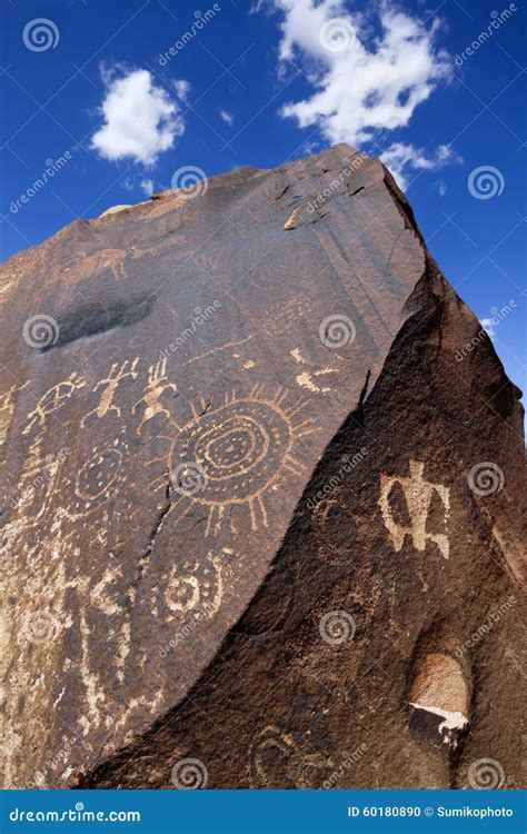 Native American Petroglyphs Stock Photo - Image of black, landscape ...