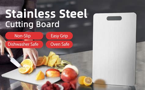 Buy MIN&MAX Chopping Board Stainless Steel Metal Cutting Kitchen,Heavy ...