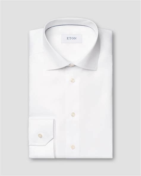 Men's White Dress Shirts - White Suit Shirts - Eton