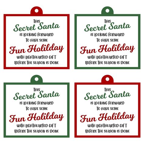 10 best secret santa gift tags printable – Artofit