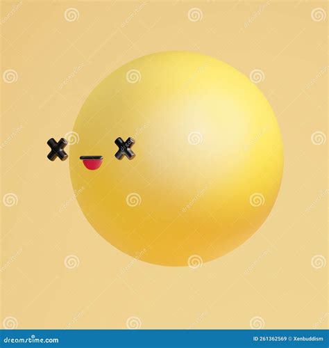 Laught Emoticon in Portrait Angle View. Funny Cute Face with Cross Eyes ...