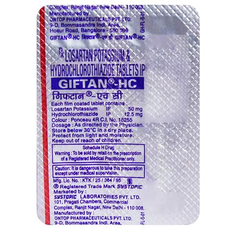 Giftan-HC Tablet 10's Price, Uses, Side Effects, Composition - Apollo ...