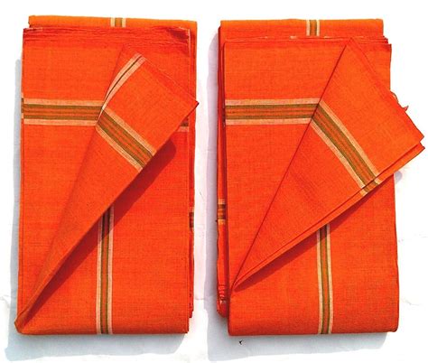 Izna 100% Cotton Towel Gamcha (Exclusive) - Orange (Set of 2) : Amazon ...