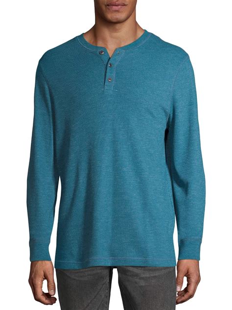 George Men's and Big Men's Long Sleeve Thermal Henley Shirt, Sizes up ...