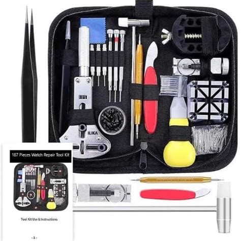 ILIKA Watch Repair Kit, 187Pcs Watch Tool Kit with Watch Link Pin ...