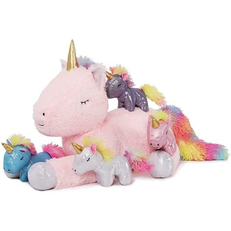 "MaoGoLan 22"" Pretty Plushy Unicorn Stuffed Animal Toy with 4 Cute ...