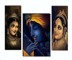 SNDArt (311)Set Of 3 Radha Krishna Paintings for wall Digital Reprint ...
