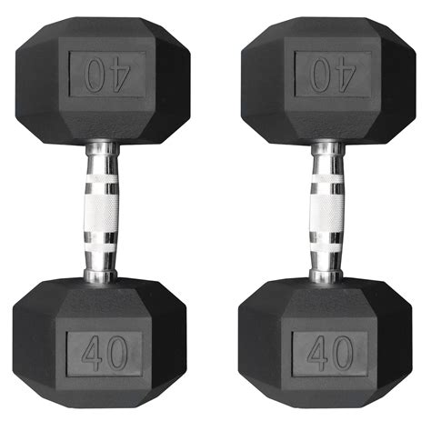 Deltech Fitness 40 lb Rubber Dumbbell Pair (RDB-040)