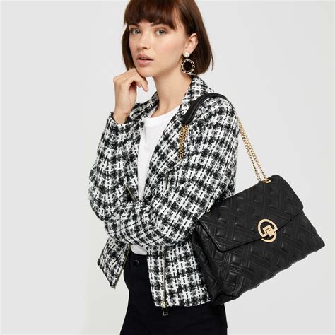 Buy Oversized Black Ayda Quilted Adjustable Shoulder Sling Bag