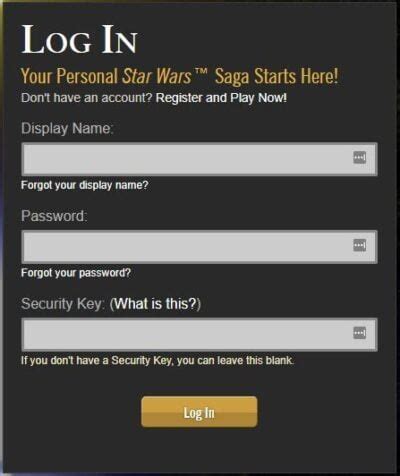 Setting Up Security Key SWTOR 的图像结果
