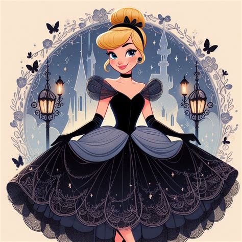 Cinderella in Black | Disney wallpaper, Disney art, Disney icons