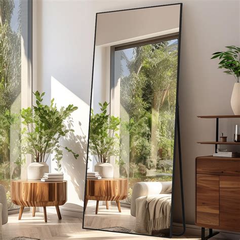 Black Mirror Full Length 71" x 30" Large Leaning Floor Mirror Bedroom ...