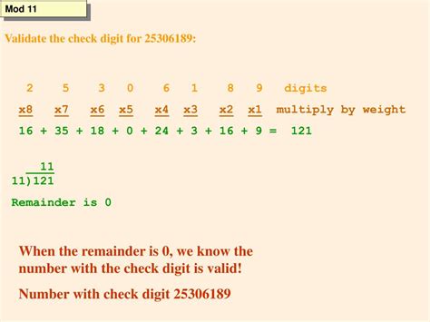 Image result for What Is the Modulo 11 Method for Chack Digit